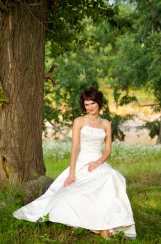 Pretty girl in a wedding dress