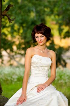 Pretty girl in a wedding dress