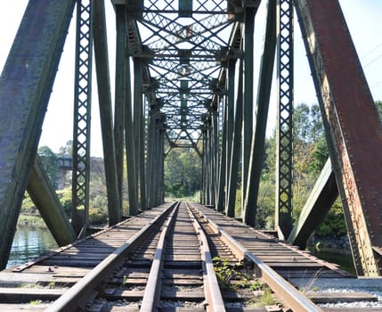 Close up railway bridge 