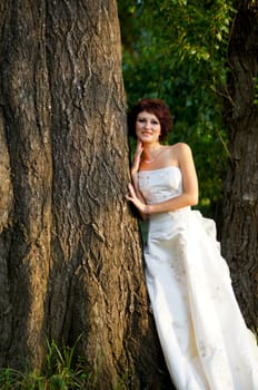 Pretty girl in a wedding dress