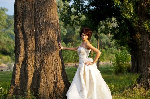 Pretty girl in a wedding dress