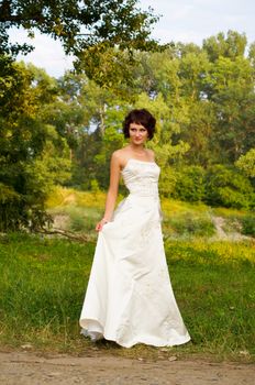 Pretty girl in a wedding dress