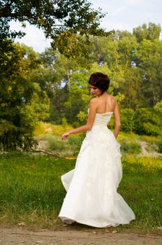 Pretty girl in a wedding dress