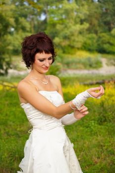 Pretty girl in a wedding dress