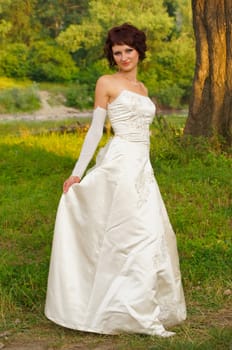 Pretty girl in a wedding dress