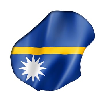 Nauru flag map, three dimensional render, isolated on white