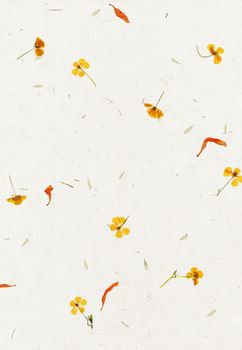 Handmade flower petal paper texture background