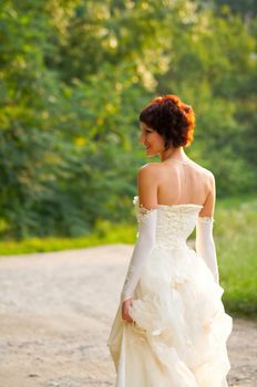 Pretty girl in a wedding dress