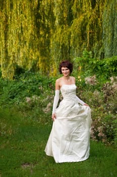 Pretty girl in a wedding dress