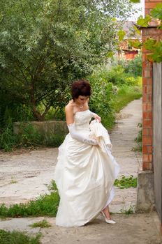 Pretty girl in a wedding dress