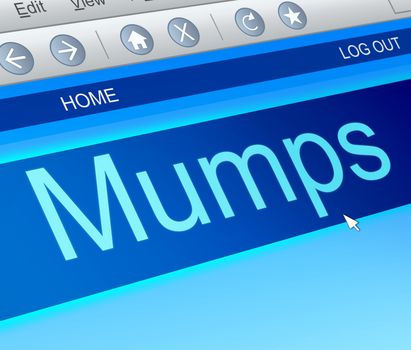 Illustration depicting a computer screen capture with a mumps concept.