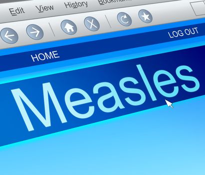 Illustration depicting a computer screen capture with a measles concept.