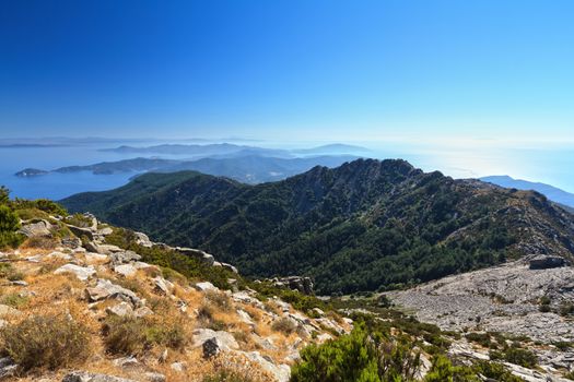 overview of Elba island at morning, Tuscany, Italy