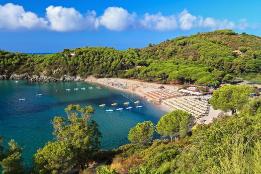 summer view of Fetovaia beach, Elba island, Italy