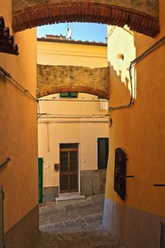 ancient street in Capoliveri, ancient small town in Elba island, Italy