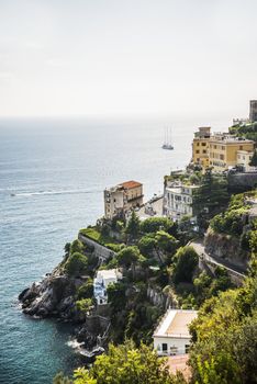 view of the cliffs on the Amalfi coast, Italy