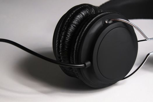 close-up of cushioned headphones speakers, DJ or Metal detecting style