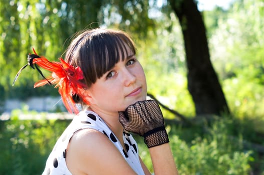 Portrait of a charming and lovely girl