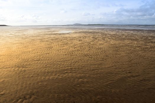 golden ripples of sand on the beach in Beal county Kerry Ireland