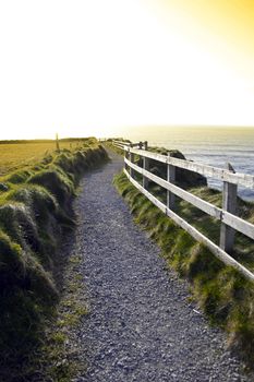 the gravel path along the cliff edge in Ballybunion county Kerry Ireland