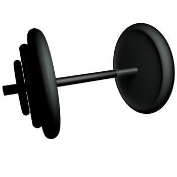 Barbell for gym, isolated over white, 3d render