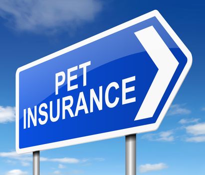 Illustration depicting a sign with a pet insurance concept.