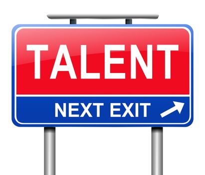 Illustration depicting a sign with a talent concept.