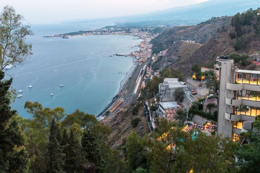 Coastal landscape ionian sea eastern Sicily