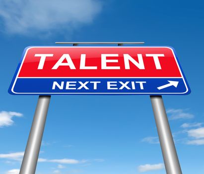 Illustration depicting a sign with a talent concept.