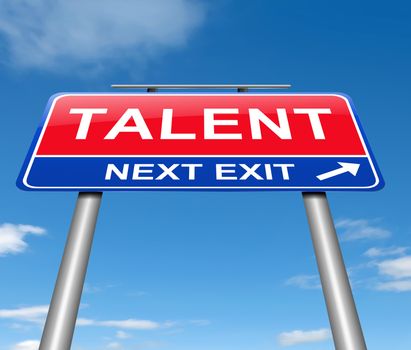 Illustration depicting a sign with a talent concept.