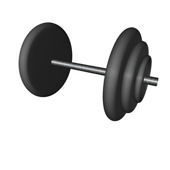 Barbell for gym, isolated over white, 3d render