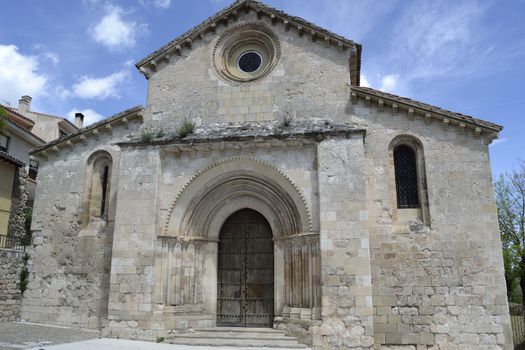 San Miguel church, Brihuega, Spain. Spring, blue sky