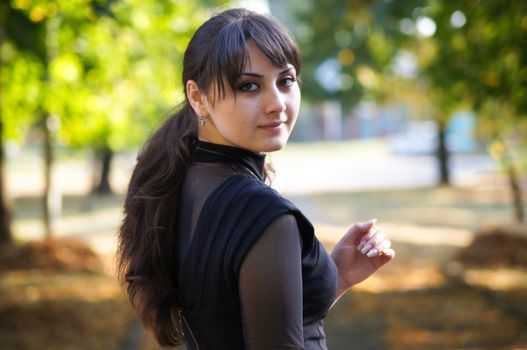 young girl on a walk