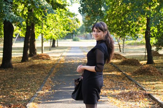 young girl on a walk