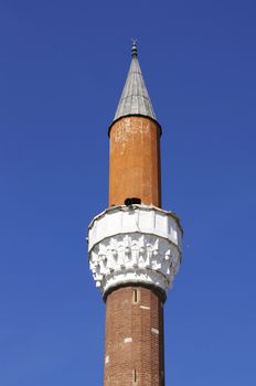 Minaret at Banya Bashi Mosque in Sofia, Bulgaria