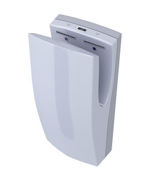 High speed hand dryer isolated on white background