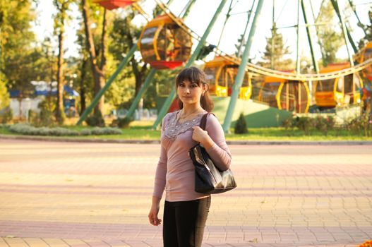 young girl on a walk