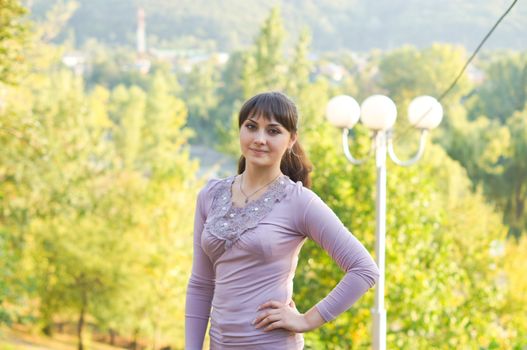 young girl on a walk