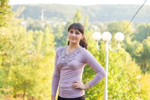 young girl on a walk