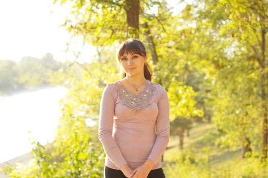 young girl on a walk