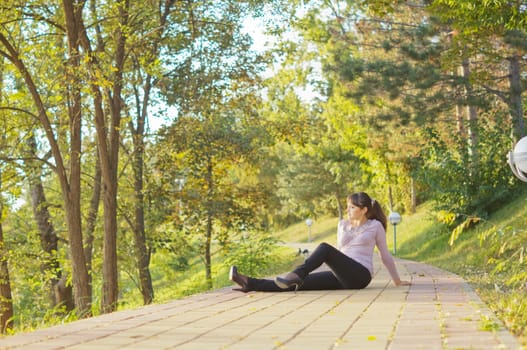 young girl on a walk