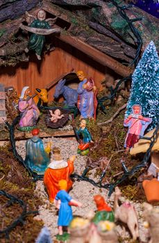 View of nativity scene, in Italian called Presepe