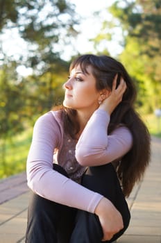 young girl on a walk