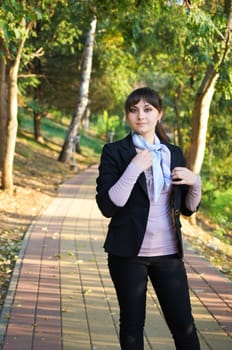 young girl on a walk