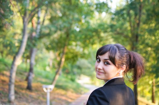 young girl on a walk