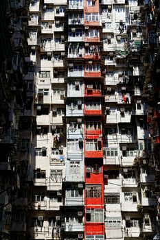 Old apartments in Hong Kong at day