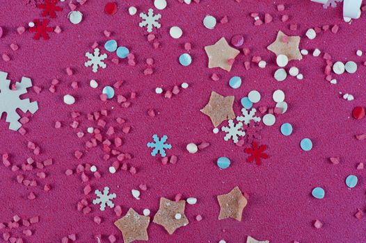 Christmas color background with snowflakes