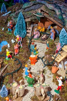 View of nativity scene, in Italian called Presepe