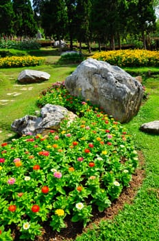 The beauty of the gardens and beautiful flowers.