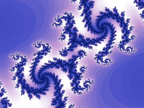 Digital computer graphic - rendering. Patterned fractal spiral in a bright colors for design.
